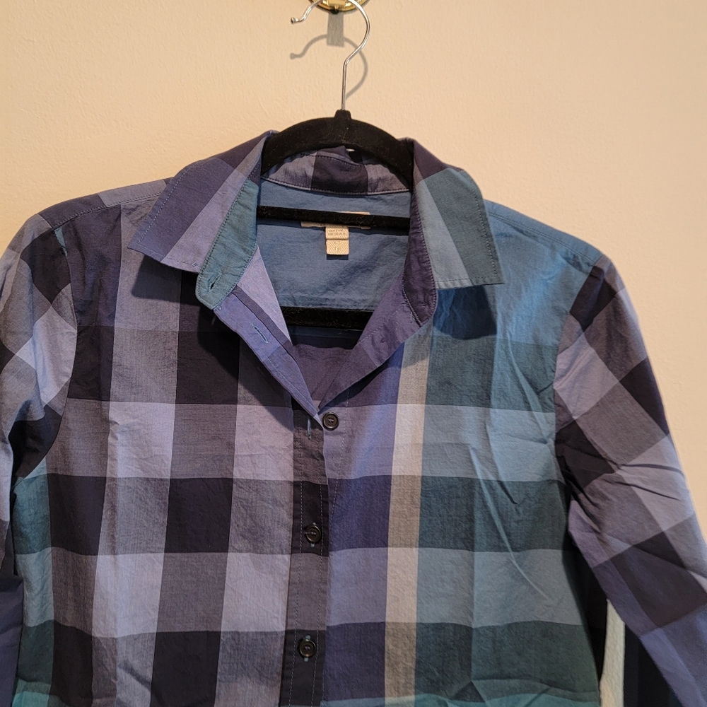 Burberry Brit womens size xs small novacheck blue plaid cotton shirt - Picture 5 of 15
